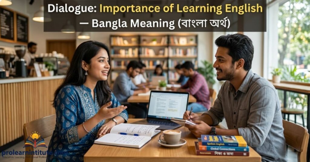 Dialogue Importance of Learning English — Bangla Meaning (বাংলা অর্থ)
