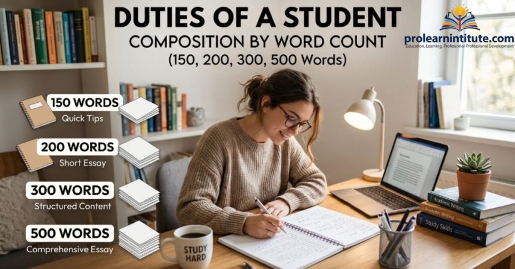 Duties of a Student Composition by Word Count (150, 200, 300, 500 Words)