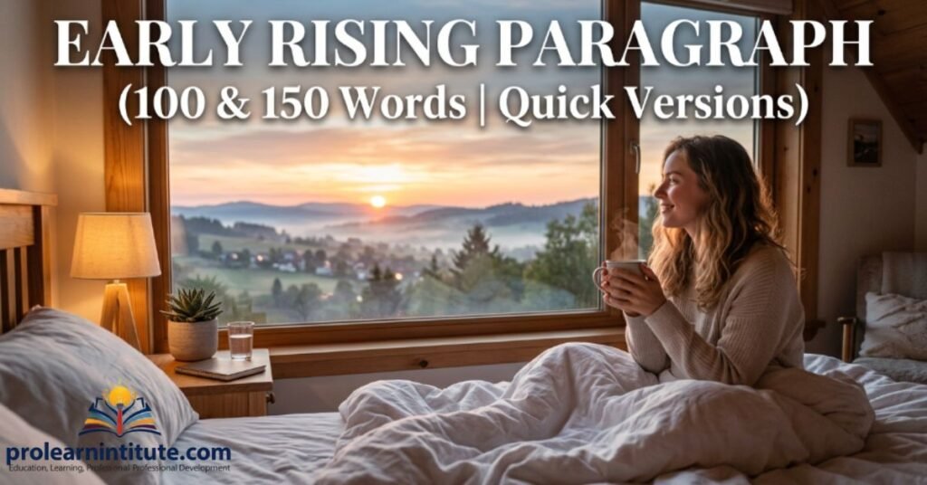 Early Rising Paragraph in 100 & 150 Words (Quick Versions)