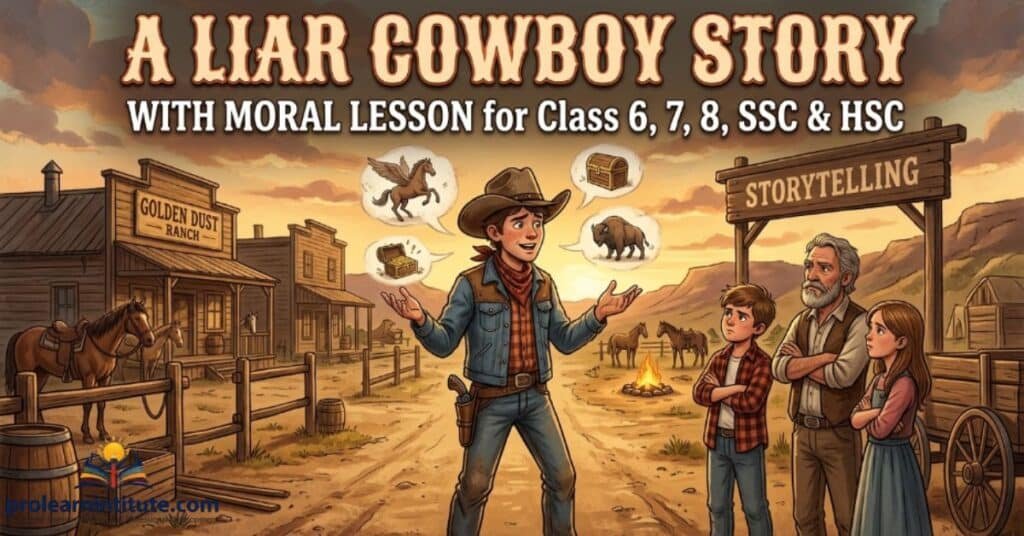A Liar Cowboy story with moral Lesson for class 6,7,8, SSC & HSC