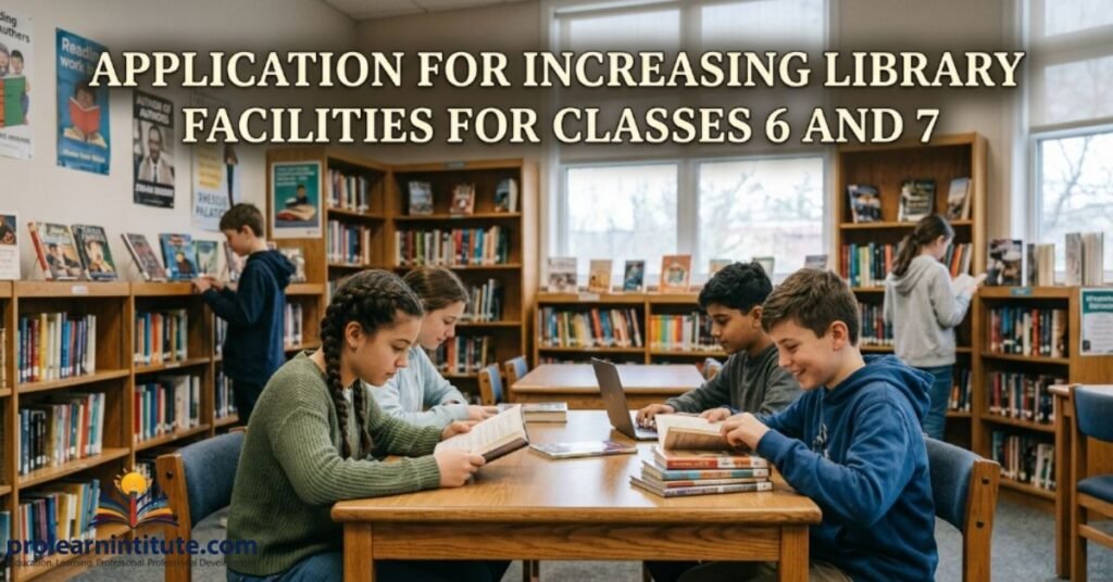 Application for Increasing Library Facilities for Classes 6 and 7