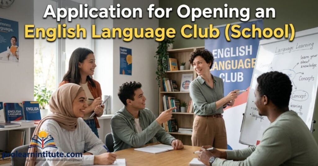 Application for Opening an English Language Club (School)