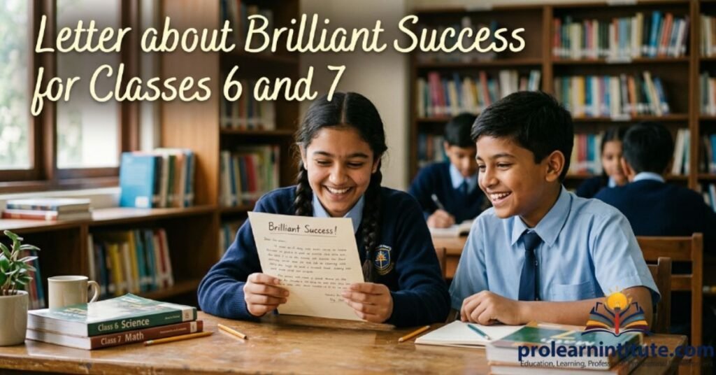 Letter about Brilliant Success for Classes 6 and 7