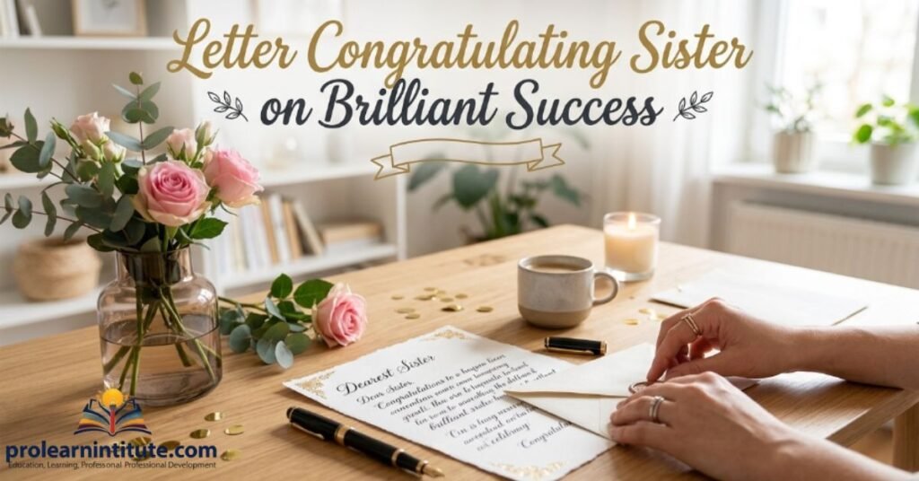 Letter Congratulating Sister on Brilliant Success