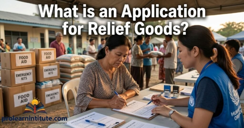 What is an Application for Relief Goods?