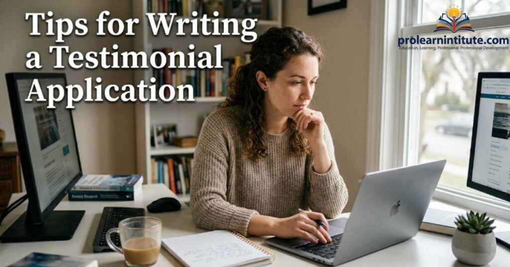 Tips for Writing a Testimonial Application